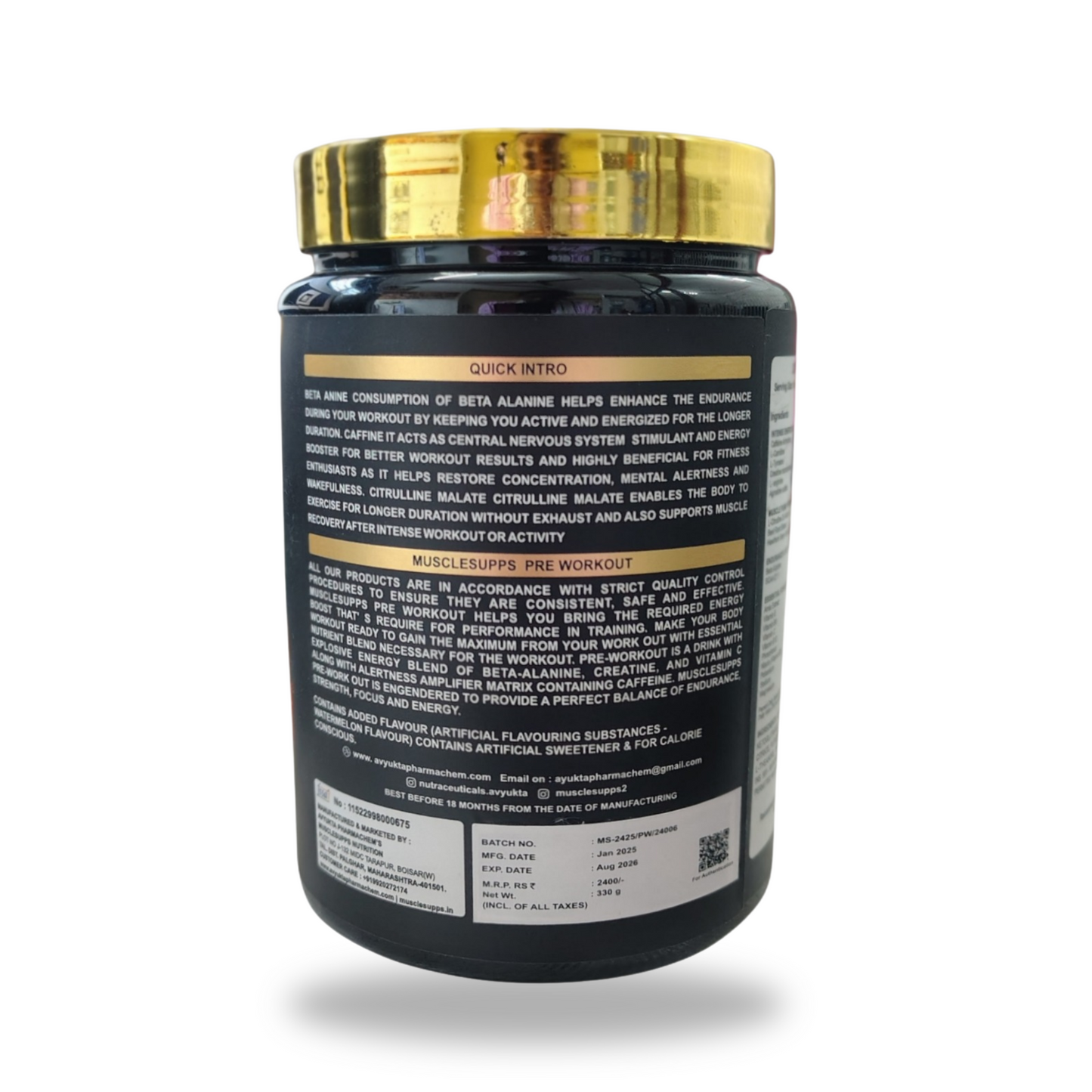 Musclesupps Pre-Workout - Maximum Energy Endurance