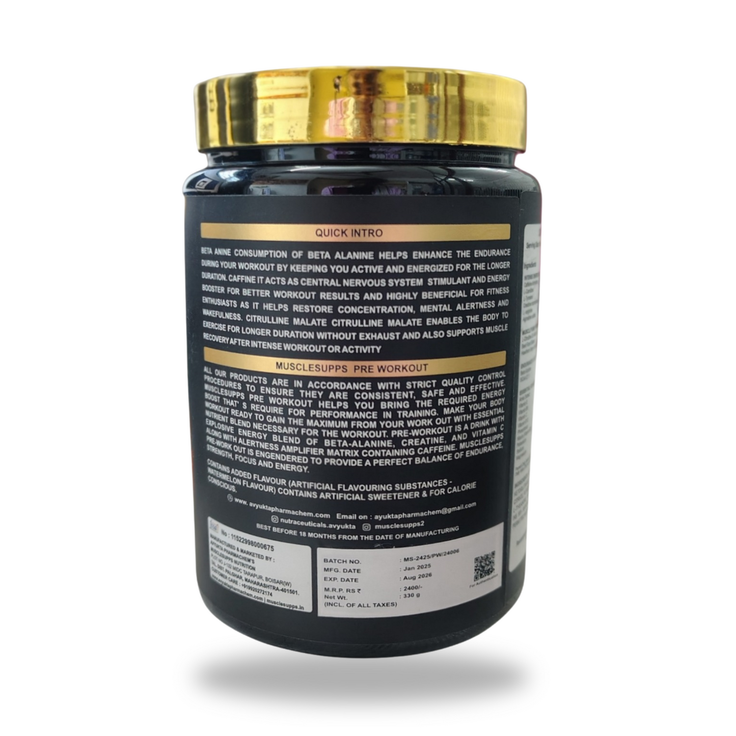 Musclesupps Pre-Workout - Maximum Energy Endurance