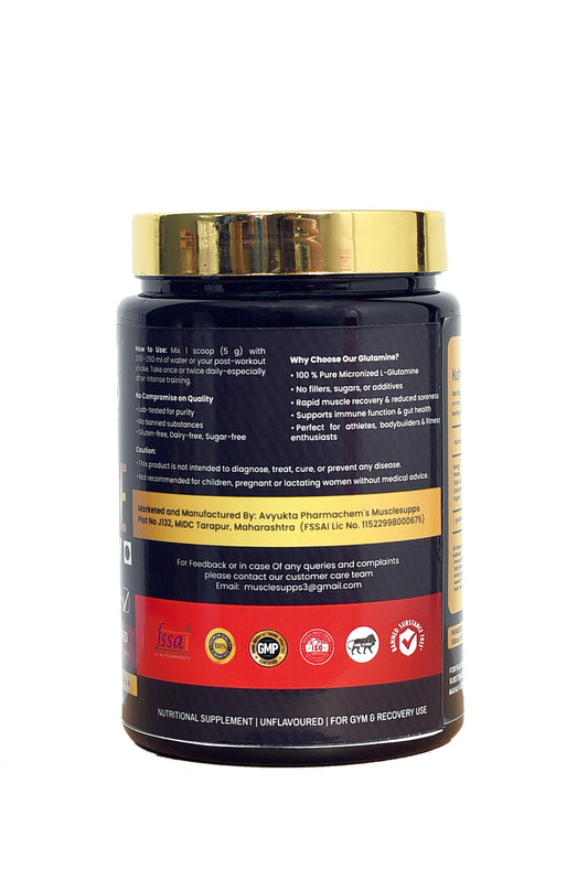 Musclesupps - Micronized L-Glutamine Powder (Unflavoured, 200g)