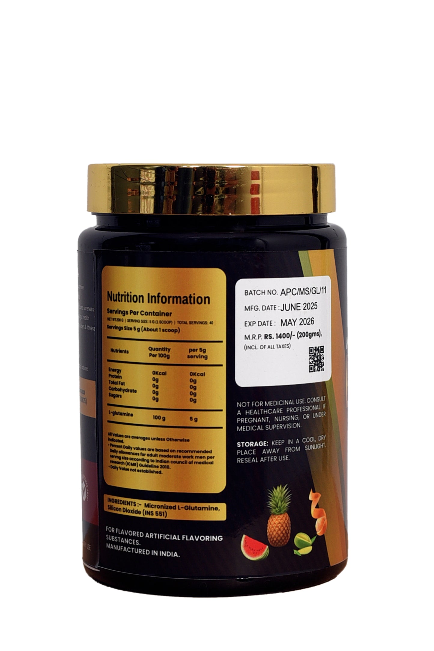 Musclesupps - Micronized L-Glutamine Powder (Unflavoured, 200g)