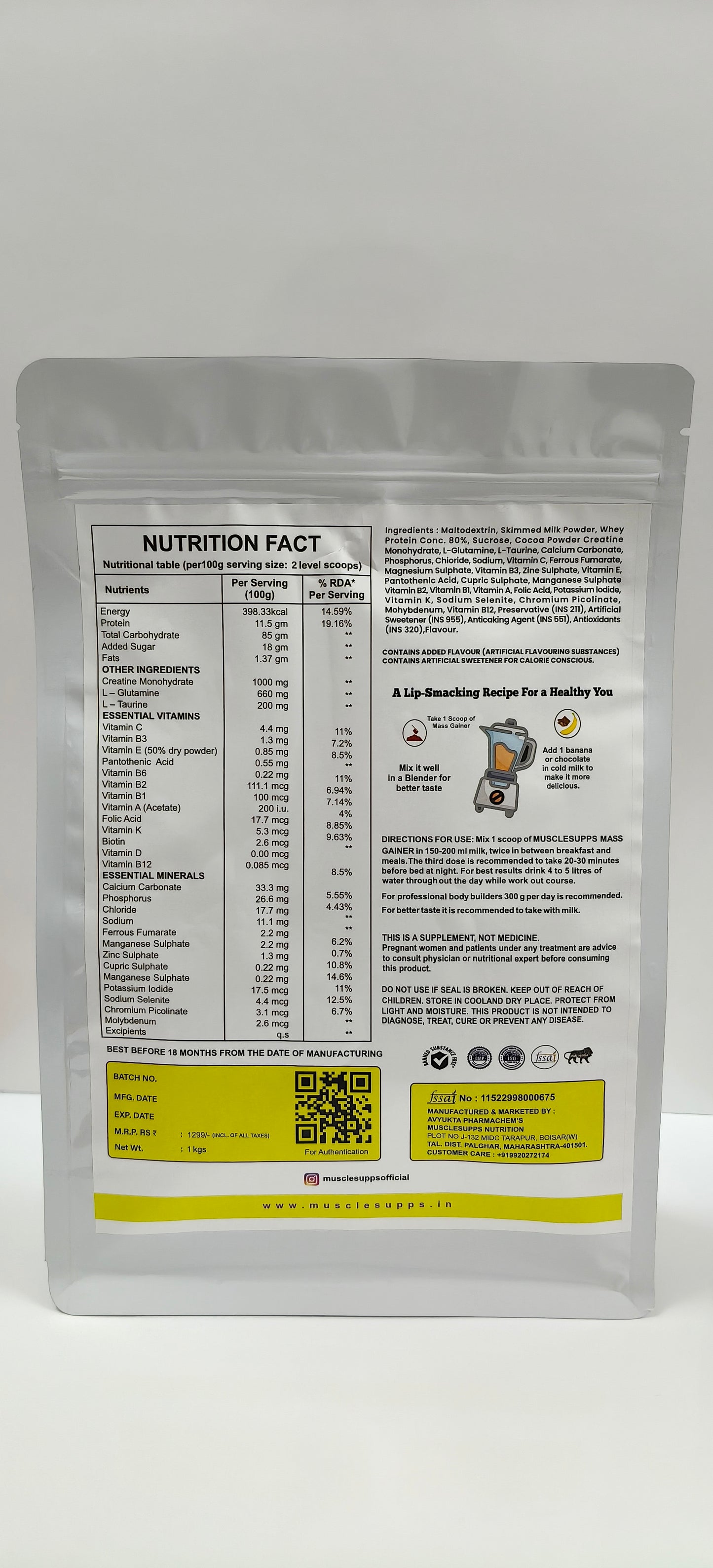 Musclesupps Mass Gainer - Power Up Your Gains
