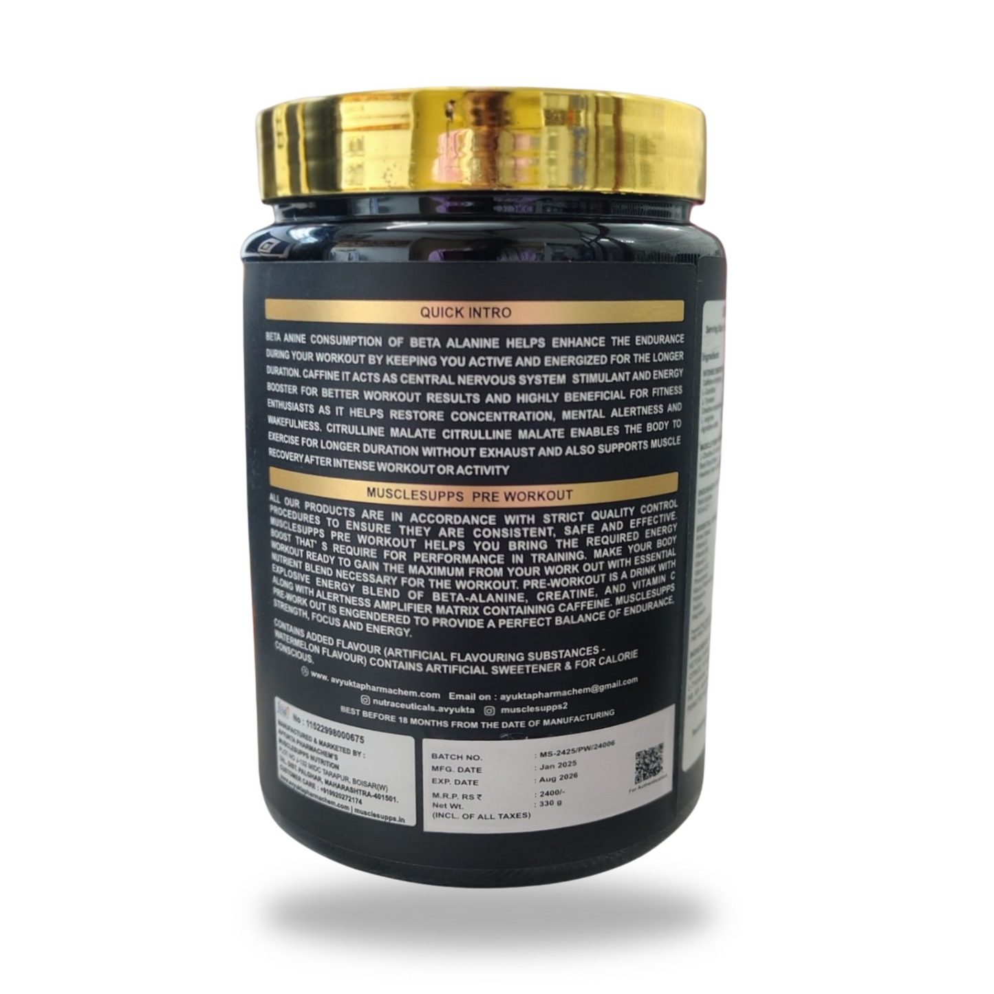 Musclesupps Pre-Workout - Maximum Energy Endurance
