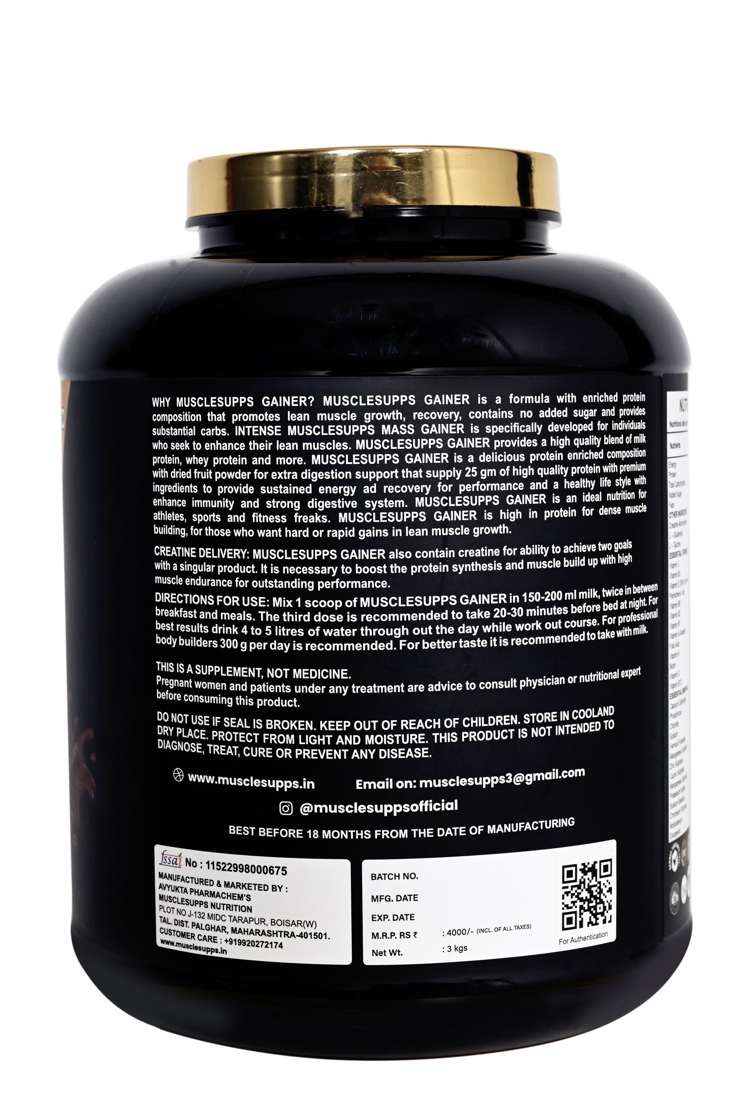 Musclesupps Mass Gainer - Power Up Your Gains