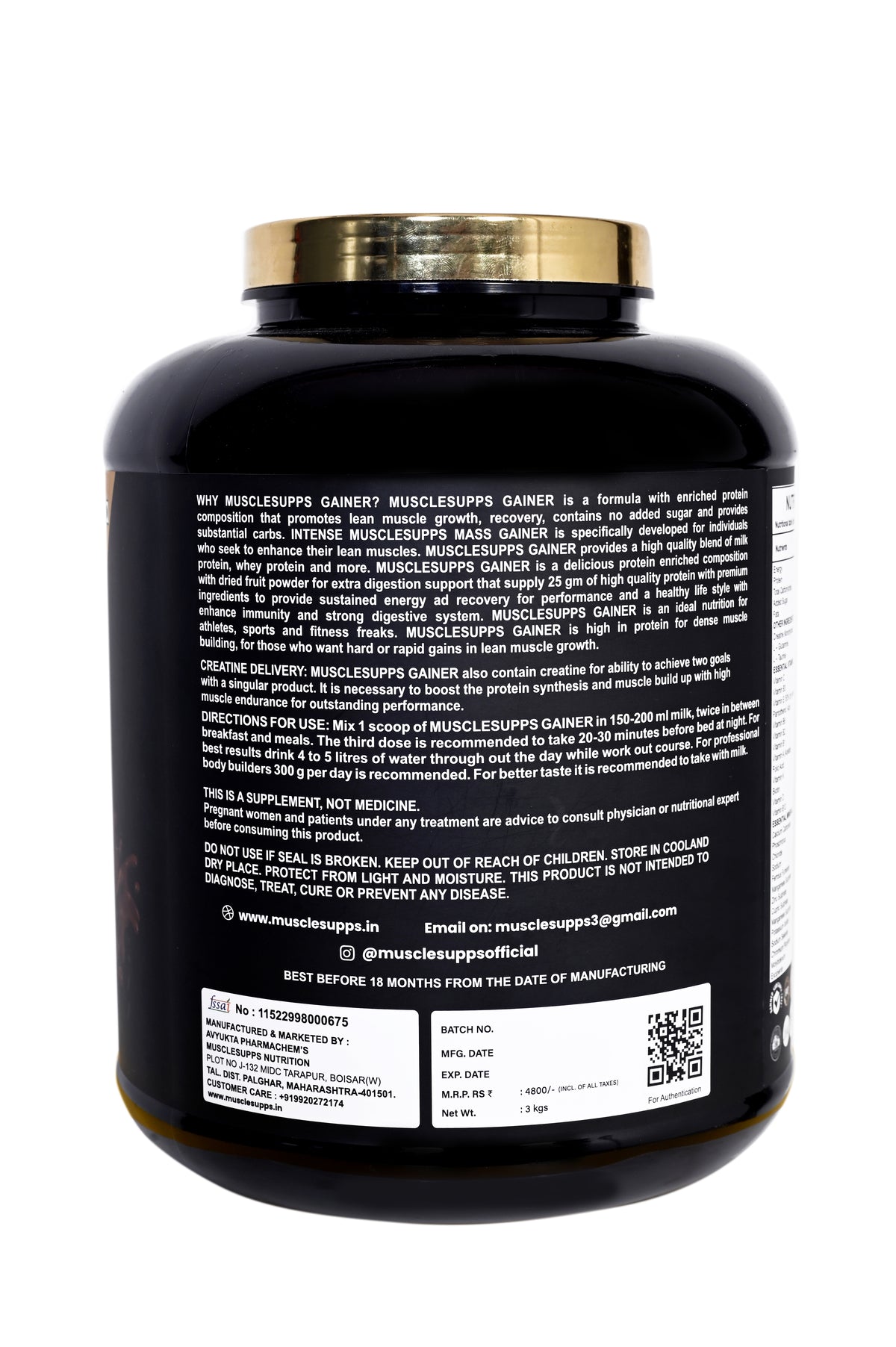 Musclesupps Mass Gainer - Power Up Your Gains