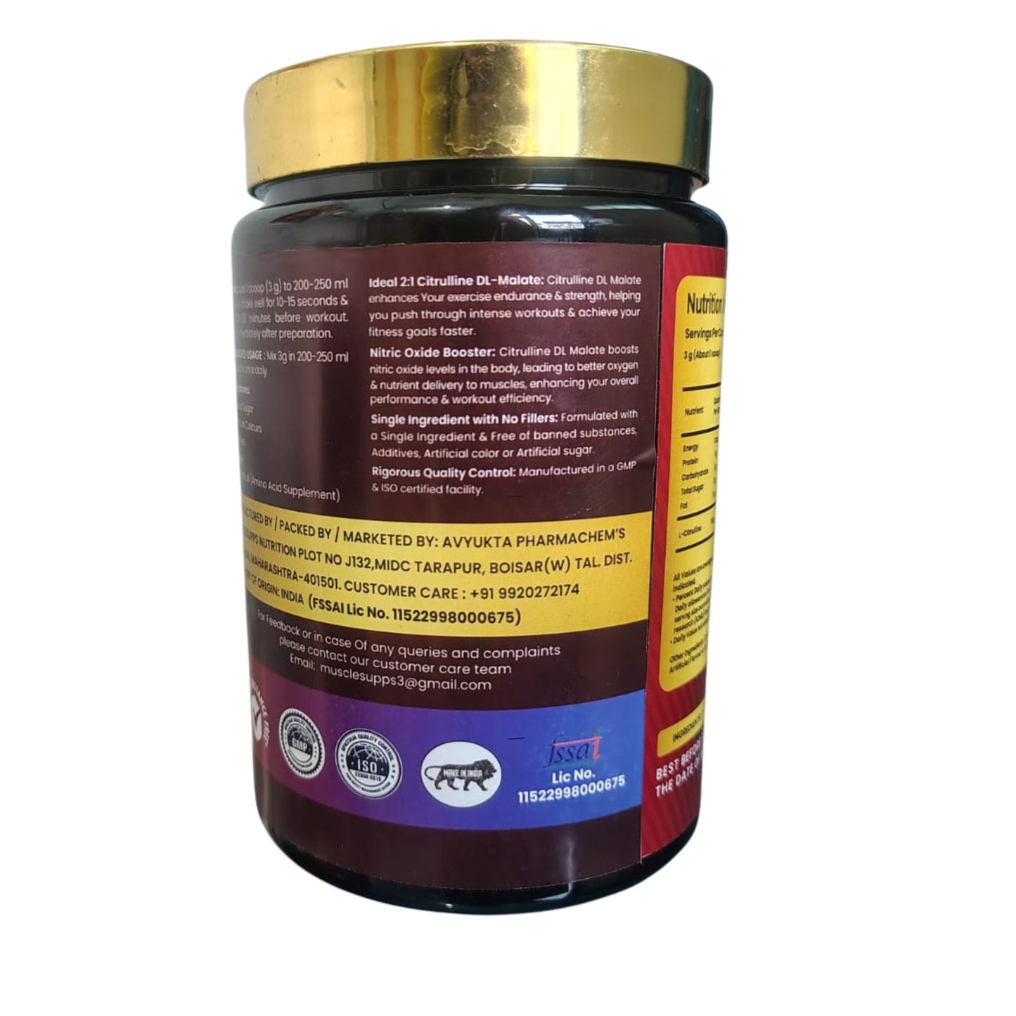Musclesupps L- Citrulline DL- Malate 2:1|(200g)
